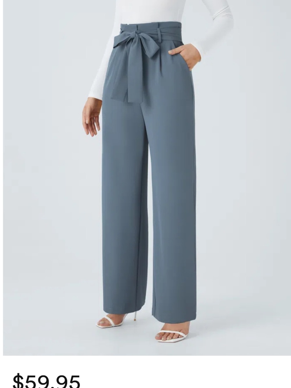 HALARA High-Waist Wide-Leg Pants — deep sea gray blue - Picture 5 of 5